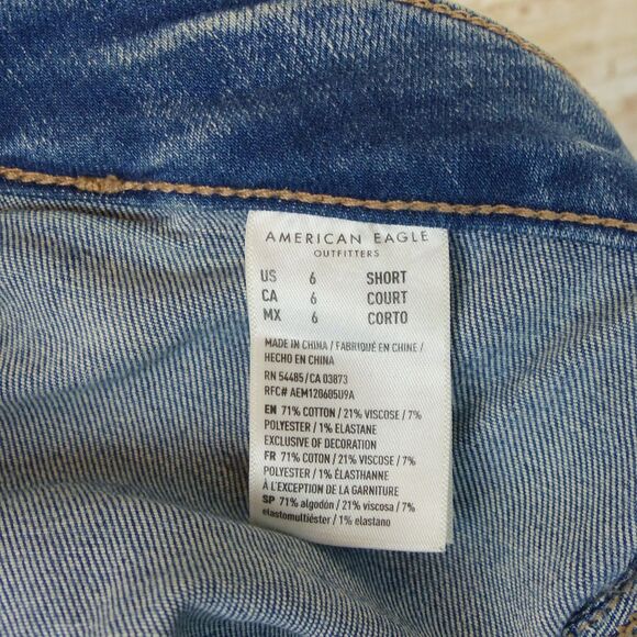 American Eagle AE Next Level Super High-Waisted Flare Jean Women 6 Short Utility - Picture 13 of 16